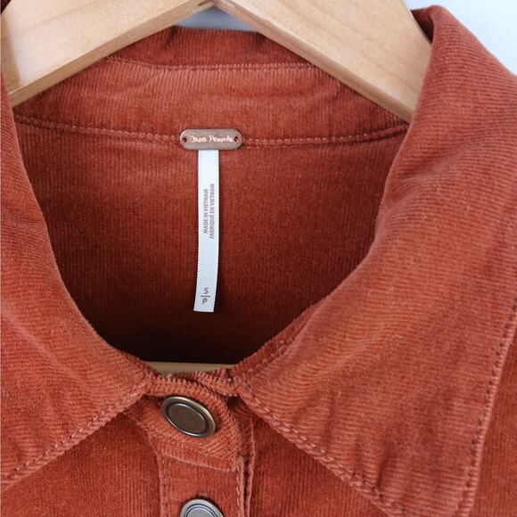 Free People SZ S Dynomite In Cord Mini Dress In Burnt Orange $128 - Picture 6 of 7